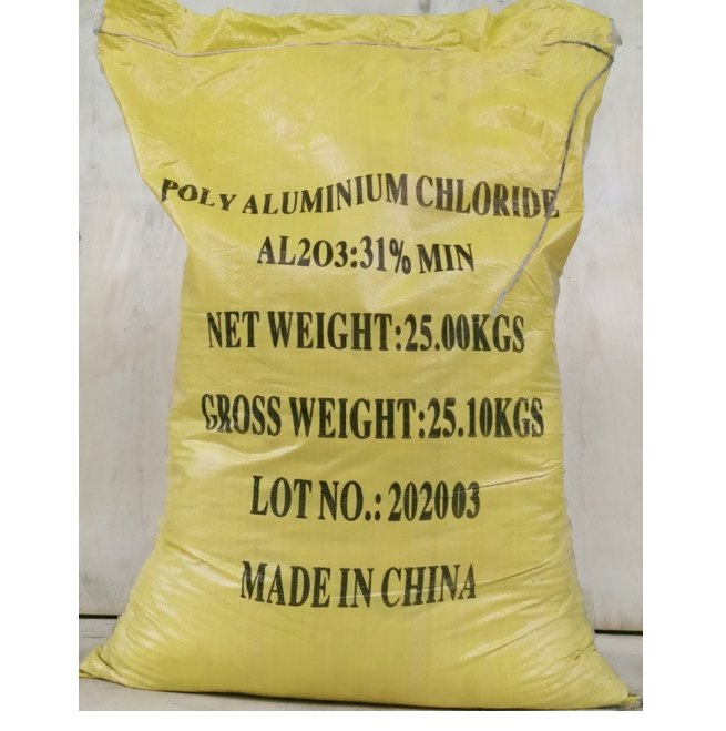 Poly Aluminum Chloride (Al2(OH)nCl6-n)m, PAC 31%, Trung Quốc, 25kg/bao